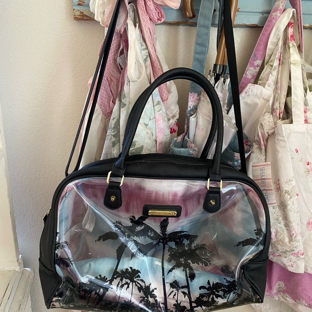 Juicy Couture Black and Multicolor Palm Tree Travel Bag